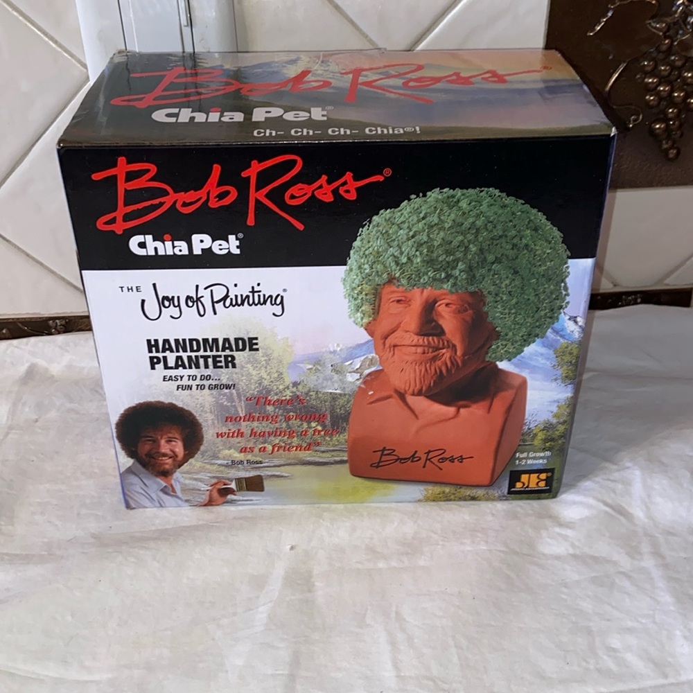Bob Ross Chia Pet Joy of Painting bust statue gift Collectible NEW Rare ART FUN